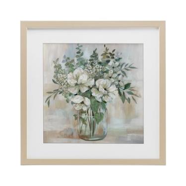 Imagem de Stupell Industries Vaso de flores vivas em tons verdes Impressão emoldurada de bétula design sob vidro por Nan, 40,6 x 40,6 cm