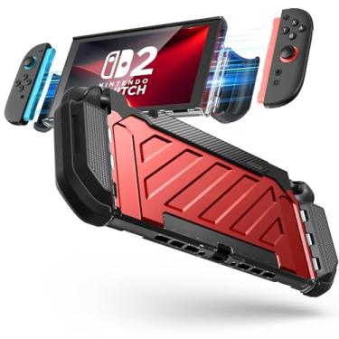 Imagem de SUPCASE Capa Para Nintendo Switch 2 2025 (Unicorn Beetle Pro), [Proteção de nível militar] [Controladores Magnéticos Joy Con] Acessórios de capa integrada encaixáveis para Switch 2 (Vermelho)