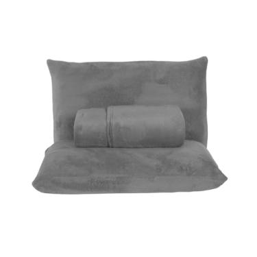 Imagem de Kit Jogo de Lençol de Manta Soft Plush Solteiro/Casal/Queen e King para o inverno(Cinza-Casal 3 Peças)