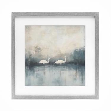 Imagem de Stupell Industries Still Waters Soft Wings Impressão emoldurada cinza design sob vidro por Mona Grace, 13 x 13