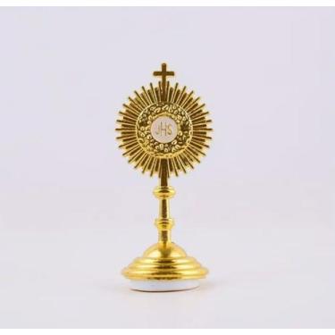 Imagem de Mini Ostensorio Santissimo Eucaristia JHS Para Casa Carro M2 - Pra vc