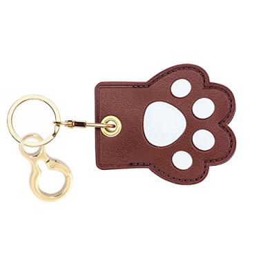 Imagem de Capa de couro para porta-chaves compatível com Apple AirTag, bonita capa protetora para etiqueta de ar com chaveiro, localizador anti-riscos, capa para rastreador GPS para chaves de carteira (pernas)