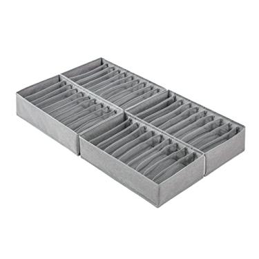 Imagem de Qozary Pacote com 4 organizadores de gavetas, 10 organizadores de cômoda dobráveis para roupas, roupas dobradas, camisetas, regatas, camisetas, roupas íntimas, leggings, roupas de bebê