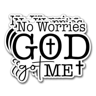 Imagem de (3 peças) Adesivo No Worries God Got Me Adesivos Cristãos Inspiradores Decoram Livros Laptop Telefone Garrafas de Água Kindles Tumbler Adesivos de Vinil Impermeável 6,1 x 7,6 cm
