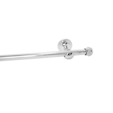 Imagem de Suporte Cortina 4 Metros 19mm Fino Cromado Kit Completo - Armazem Do E