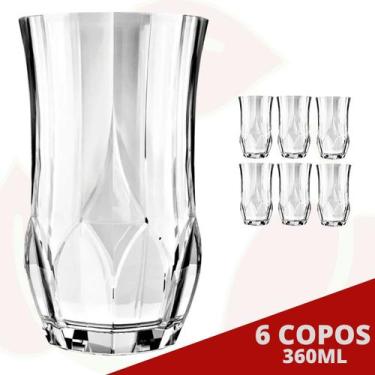 Imagem de 6 Copo Ópera Redondo Transparente 360ML Água Suco Drink Nadir - NADIR 