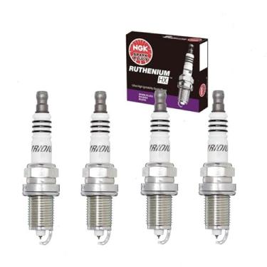 Imagem de 4 peças de velas de ignição NGK Ruthenium HX compatíveis com Hyundai Veloster 1.6L L4 2012-2017