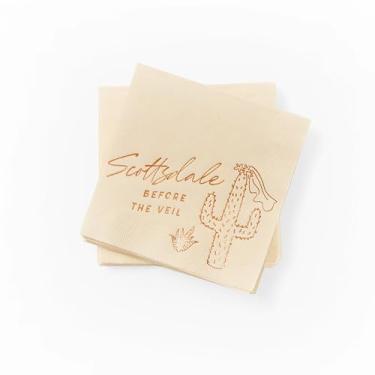 Imagem de Guardanapos Scottsdale Before the Veil Bachelorette da ForYourParty.com - Natural e Cobre (50)