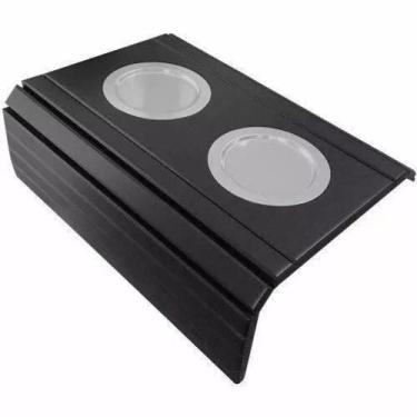 Imagem de Esteira Bandeja Para Sofá Porta Copo Alumínio Preto - MA SORPREZO