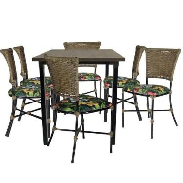 Imagem de Mesa De Cozinha Cadeiras Gramado Pequi Jogo De Jardim - PANERO MÓVEIS