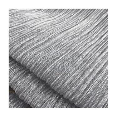 Imagem de 1 Peça De Tecido De Malha Plissada Brilhante Com Gradiente De Céu Estrelado - Malha Mista Para Acessório De Costura De Saia De Festa Faça Você Mesmo, Tamanho 50/100/200x150cm, 9 Cores(SilverGrey,50X150cm)