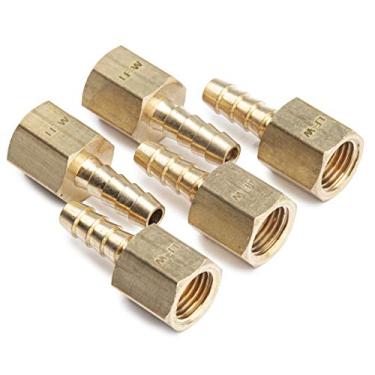 Imagem de LTWFITTING Acoplador/adaptador de latão sem chumbo 1/10.2 cm Farpa de mangueira x 1/10.2 cm fêmea NPT combustível gás água (pacote com 5)
