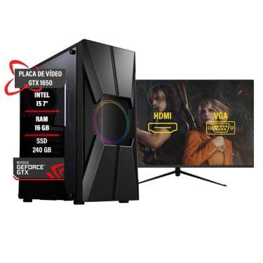 Imagem de Pc Gamer Intel I5 7 Gtx 1650 Memória 16Gb Ssd 240Gb 24