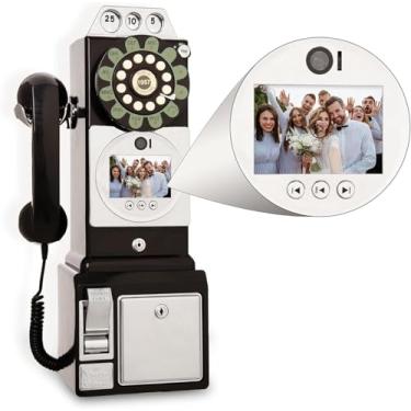 Imagem de Livro De Visitas De Vídeo Áudio Telefone De Casamento, Telefone De Casamento De Livro De Visitas De Vídeo 1080p, Ornamento De Telefone Antigo Com Gravação De Lente Para Va, White, 32G