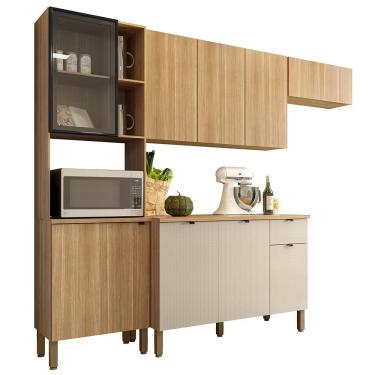 Imagem de Cozinha Balcao Tampo 251 Cm Mdf Vert Plus Freijo Freijo Soft Ktp