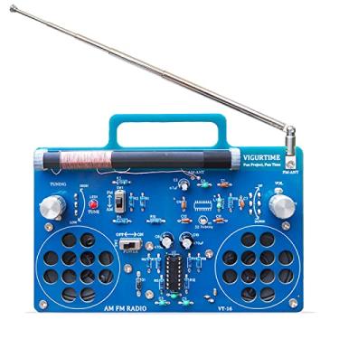 Imagem de VIGURTIME AM/FM Radio Kit | Soldering Project DIY Kit for Practicing Teaching Electronics | Stereo | Great STEM Project and Gift | Upgraded Version VT-16