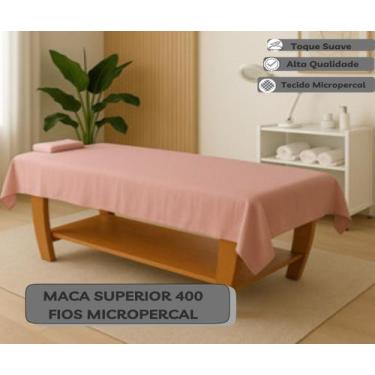 Imagem de Kit 6 Lençol Para Maca Superior Sem Elástico Micro Percal 400 Fios Cli