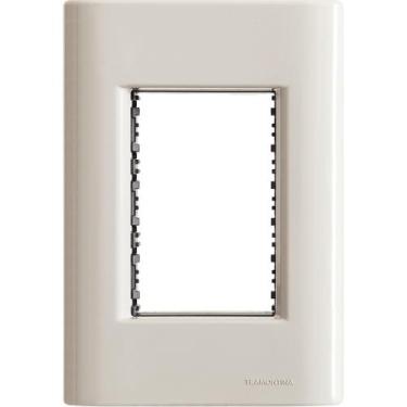 Imagem de Placa 3 Postos 4x2 Tramontina Giz Fendi Soft Touch Suporte