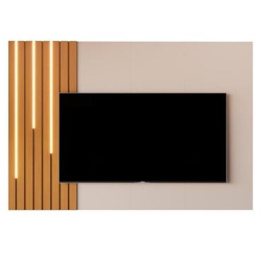Imagem de Painel Suspenso Boto 1.8 Com Led Sala Para Tv`s Até 70 Pol Off White Nature