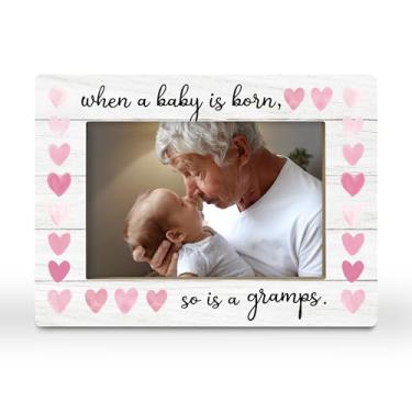 Imagem de CGBHW Porta-retratos para avôs, presentes de avô pela primeira vez, presente de anúncio de bebê para novo avô, netos recém-nascidos, netos, porta-fotos, 10 x 15 cm, horizontal para exibição de mesa