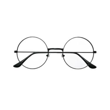Imagem de Óculos de Grau feminino Kyoto - Redondo Metal Grande Preto
