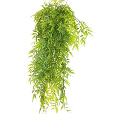Imagem de Plantas Artificiais Pendente Samambaia Artificial Ou Jiboia Realista Para Decoracao Para Casa Decoração Tropical(3 Pendente Folha de Bambu)