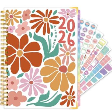 Imagem de GuassLee Planner 2026 diário, semanal e mensal - Agenda A5 de janeiro de 2026 a dezembro de 2026, livro de planejamento de agenda estética de 15,5 x 21,3 cm com bolso traseiro, adesivos, abas