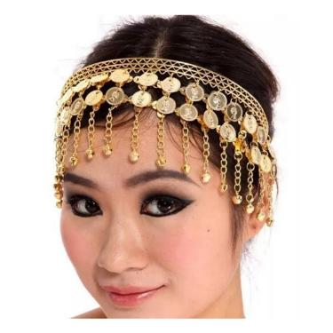 Imagem de Tiara Testeira De Moedas Cigana Dança do Ventre Fantasia