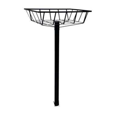 Imagem de Lixeira de Rua Calçada Parque Cesto Raso Preta 112x60x45cm - Ouro Mina