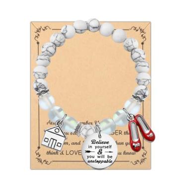 Imagem de FUSTMW Pulseira de sapato Wizard Oz Dorothy Ruby Gifts Ruby Red Chinelos Joias de Filmes Inspirados para Fãs de Cinema Presentes Varinha Mágica Charme, Samll, Pedra, Sem pedras preciosas