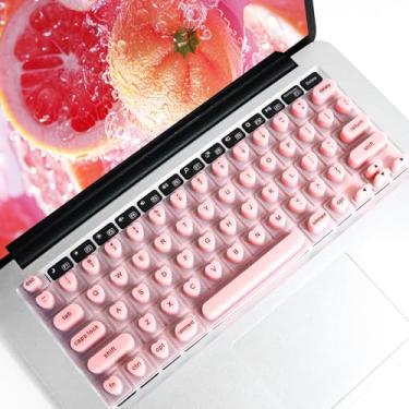 Imagem de Capa de teclado para unhas longas com marcadores táteis | Protetor de teclas antiestático de silicone em forma de coração, ajuste universal para MacBook Air/Pro (modelos 2020-2024)