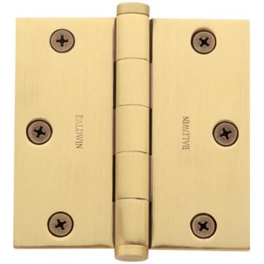 Imagem de Baldwin 1035060I Dobradiça de encaixe quadrada, latão antigo com marrom