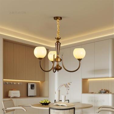 Imagem de Luminária pendente contemporânea americana retrô criatividade sala de estar sala de jantar quarto hotel villa café arte simples led lustre doméstico (h 3 luzes)