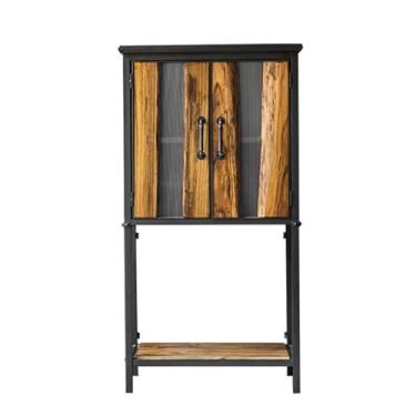 Imagem de URGDWEKJY Armário buffet estilo industrial armário de vinho do chão ao teto armário de armazenamento personalizado retro ferro restaurante bar rack vinho aparador aparador