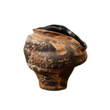 Imagem de macetes para plantas Bacia de cerâmica retrô chinesa para plantas Jingdezhen, grossa para flores, ornamento arte criativa para casa de jardim(Yellow)