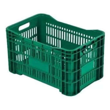 Imagem de Caixa Plastica, Kit Caixas Plásticas Empilháveis Vazadas Colorida Ideal para Hortifruti E Compras Frutas E Verduras, Caixa Plastica Organizadora Grande(Verde,1 caixa)