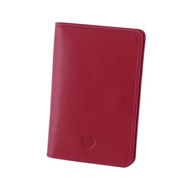 Imagem de Carteira Feminina de Couro Bovino Legítimo C/Proteção Antifurto RFID Mariart Love (Vermelho)