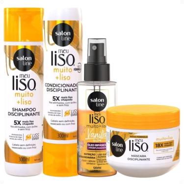 Imagem de Kit Salon Line Meu Liso Muito + Liso: Shampoo, Condicionador 300ml, Máscara 300g e Óleo Bifásico 120ml