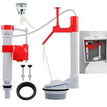 Imagem de Kit Reparo Caixa Acoplada Banheiro Vaso Assento Sanitario Descarga Botao Acionamento Superior