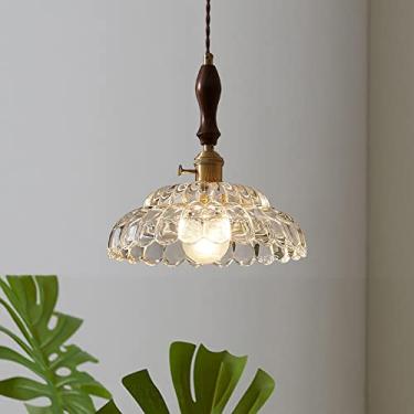 Imagem de YQSLQZZ Lustre vintage para sala de jantar, luminária pendente de vidro com ilha de cozinha japonesa, sala de estar ajustável, luz de teto suspensa de corredor