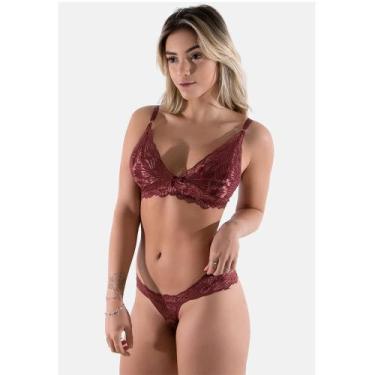Imagem de Conjunto Dida sem bojo Vinho - DILUXO, Feminino, Vinho, G