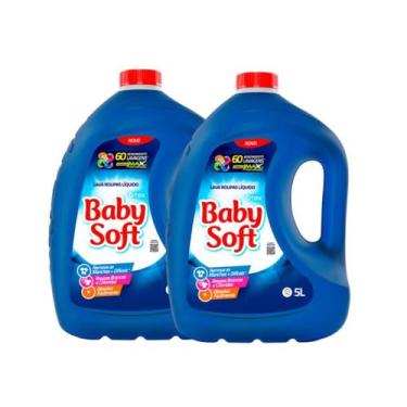 Imagem de 2 Lava Roupas Líquido Baby Soft Max Performance - Azul 5l