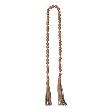 Imagem de Colar Madeira Decorativo Miçanga Bege 95 Cm - D'Rossi