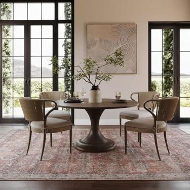 Imagem de Nuloom Mirelli Tapete de juta vintage e envelhecido, 6 x 15 cm, para sala de jantar, sala de estar, entrada, corredor, vermelho