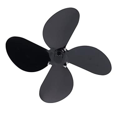 Imagem de Pssopp Lâmina de Ventilador de Substituição, Liga de Alumínio, Circulação de Calor de Alta Eficiência para Fogões Universais e Aparelhos de Lareira (4 folhas)