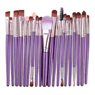 Imagem de Pincéis de maquiagem, 20 peças, cosméticos profissionais, conjunto de pincéis de maquiagem para rosto, corretivo, sombra, sobrancelha, lábios, ferramentas de beleza, pincéis de maquiagem (Zika)