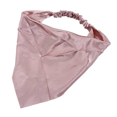 Imagem de Bandana turbante elástica acessórios de cabelo faixa de cabelo faixa de cabelo feminina faixa de cabeça (rosa)