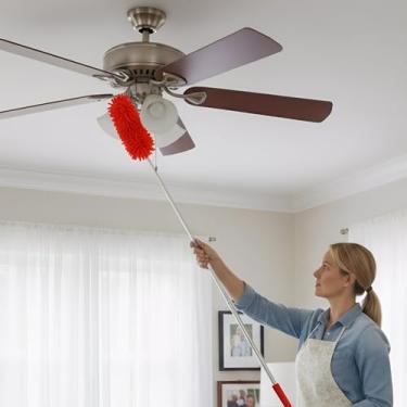 Imagem de Espanador para limpeza de pó de mão Materiais de limpeza para teto de móveis de janela de carro de escritório (vermelho, 300 cm)