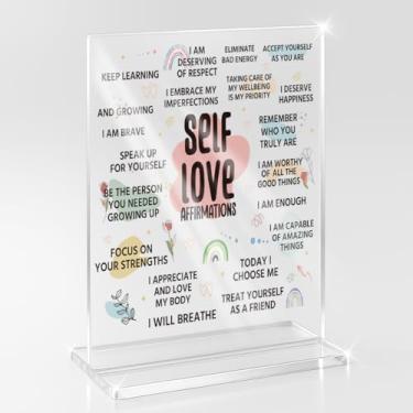 Imagem de Inspiration Gifts for Women Man Mental Health Self Care Cheer Gift Self Love Placa de Acrílico Agradecimento Presentes para Terapeuta, Conselheiro, Médico, Terapia, Escritório Decoração de Mesa