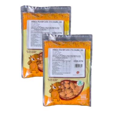 Imagem de Kit 2X: Amêndoa Crua Sem Casca Chilena 27/30 Tainá Alimentos 200g